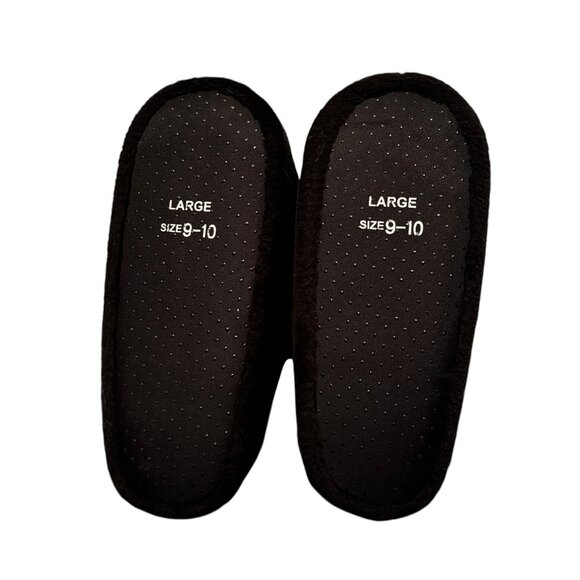 Hello Kitty Large Plush Slippers Size 9-10 Sanrio Textured Sole Pink & Black - Picture 3 of 5